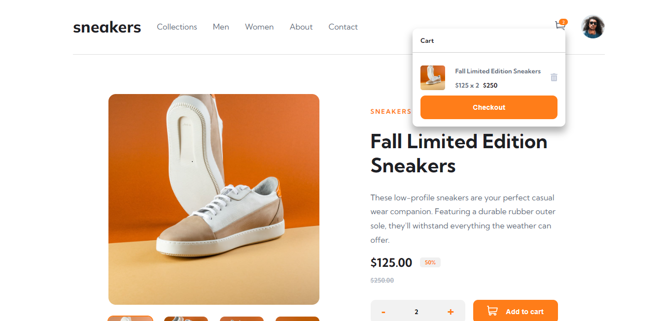 Página del e-commerce product